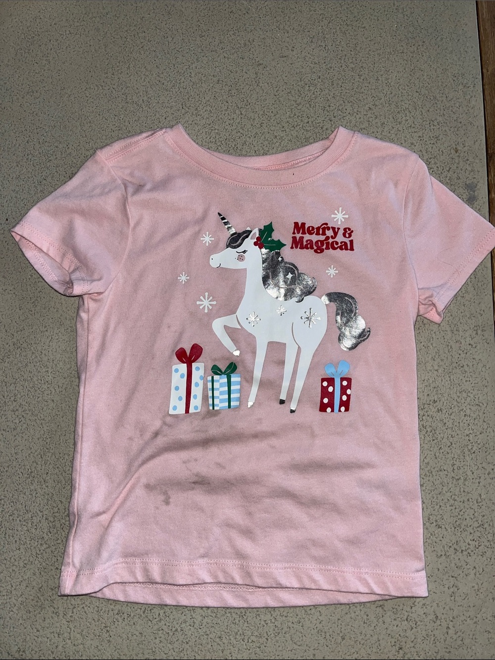 Christmas Pink Unicorn Holiday Tee